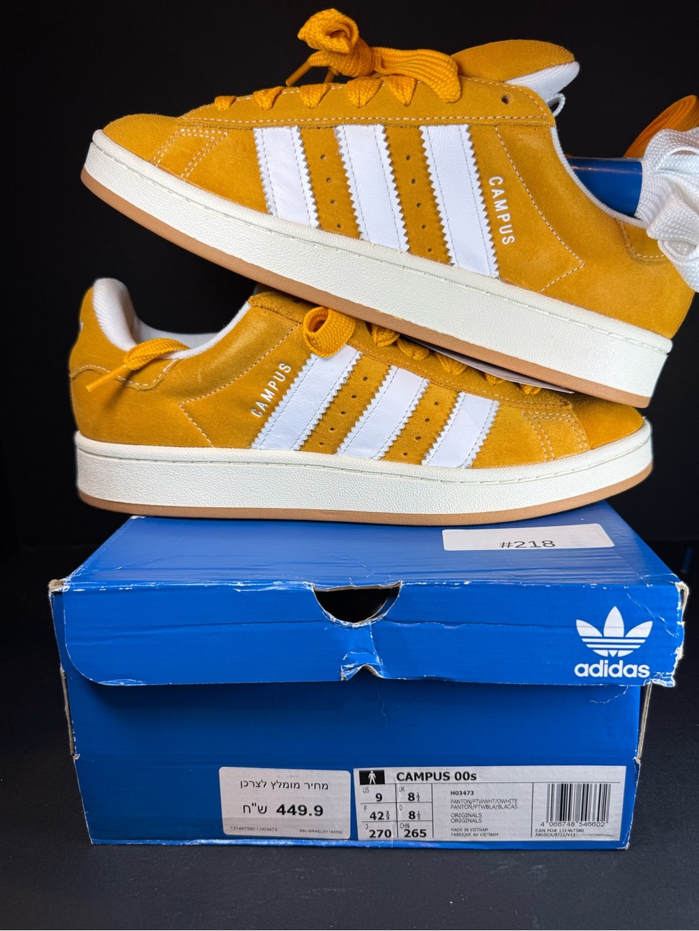 adidas Men’s Campus Suede Sneakers in Mustard Yellow size 9M